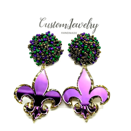 Cora's Den Mardi Gras Earrings available at The Good Life Boutique