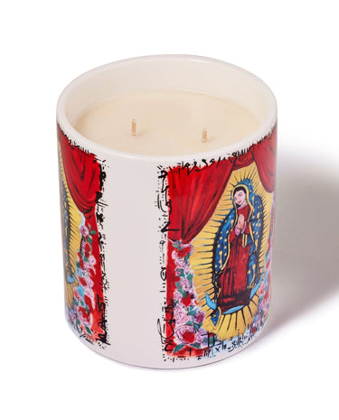 Saint Candles Ceramic Virgin Mary Of Guadalpe - 24oz available at The Good Life Boutique