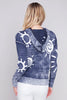 Charlie B Charlie B - Reverse Printed Hoodie Sweater - Navy available at The Good Life Boutique