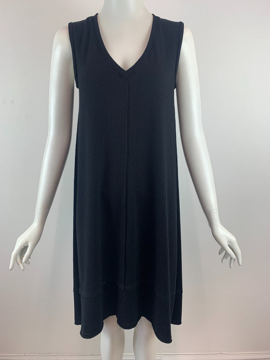 Nally & Millie Jersey V Neck Tank Dress - Black available at The Good Life Boutique