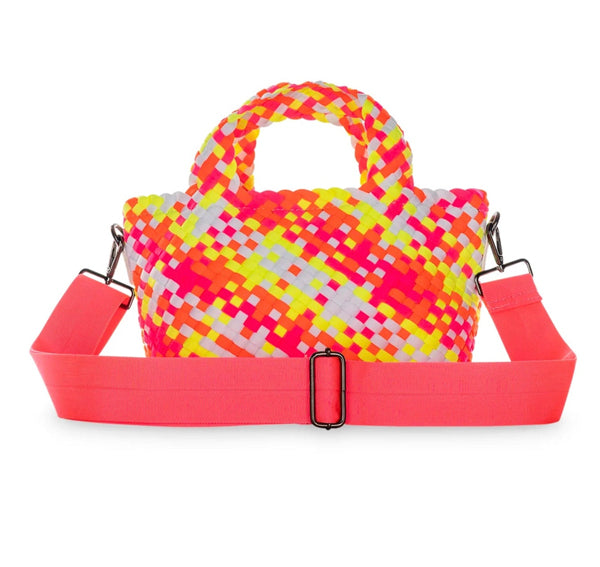 Haute Shore LTD Haute Shore HxH Mark Mini Tote - Mark Belize - Neon Pink/Orange/Yellow/Neon White available at The Good Life Boutique