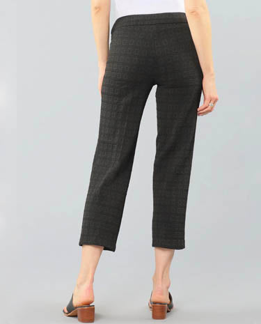 Lisette Lisette - Durando Plaid Pattern 24" Cropped Pant - Black available at The Good Life Boutique