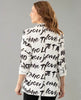 Lisette Lisette - Eleanor Fabric 28" Printed Jacket - White/Black available at The Good Life Boutique