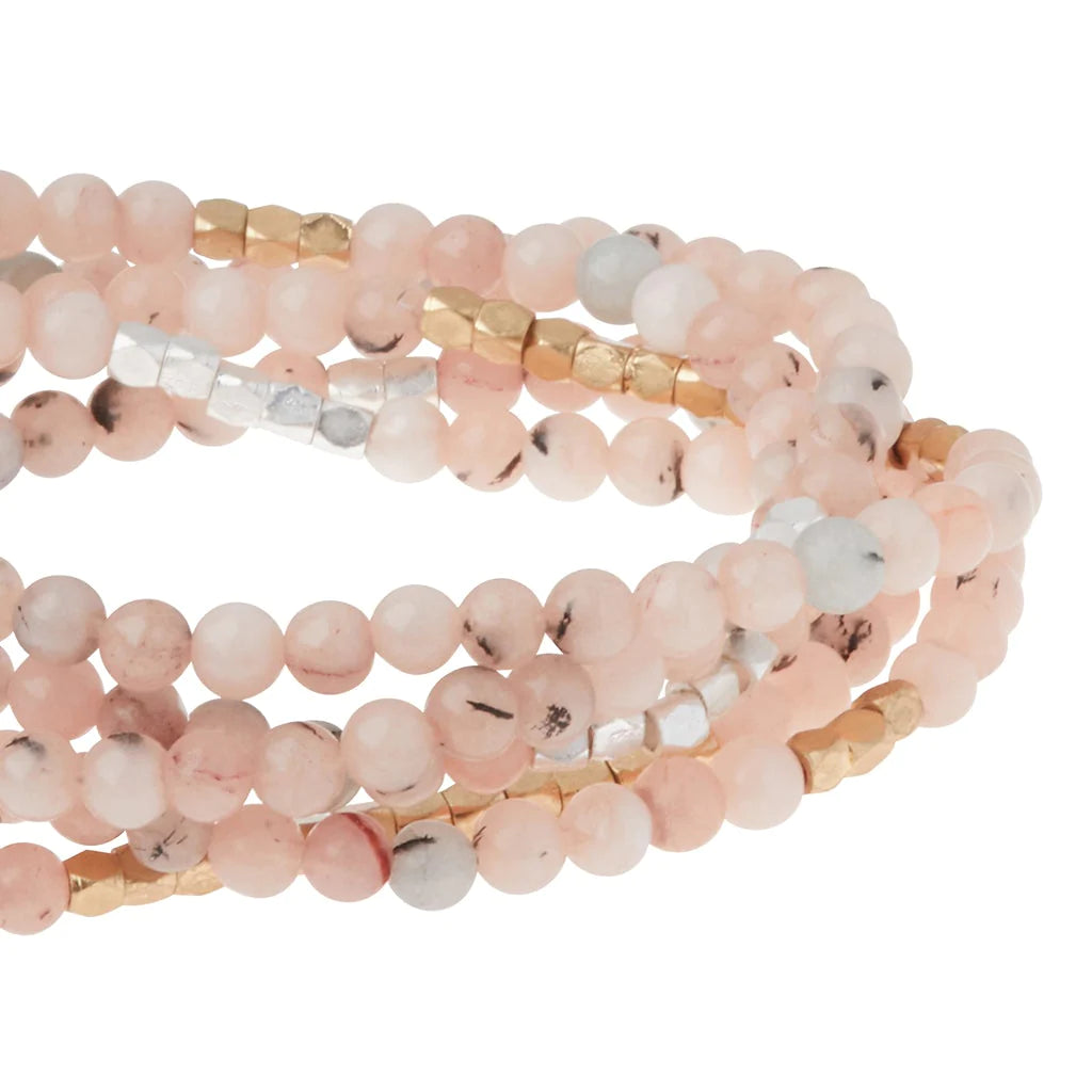 Scout Curated Wears Scout Curated Wears - Stone Wrap Bracelet/Necklace - Morganite/Black Tourmaline/Gold & Silver -Stone of Divine Love & Protection available at The Good Life Boutique