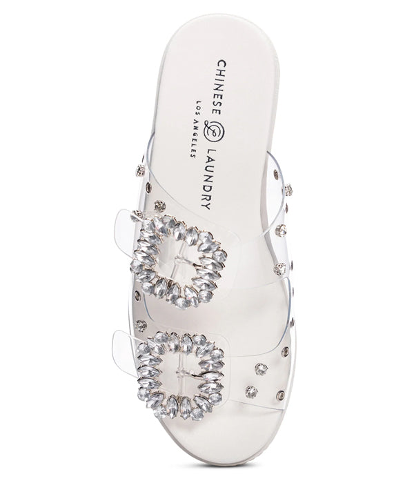 Chinese Laundry Surf Stone Sandal - Clear available at The Good Life Boutique