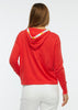 Zaket & Plover Zaket & Plover - Intarsia Trim Hoodie - Raspberry available at The Good Life Boutique