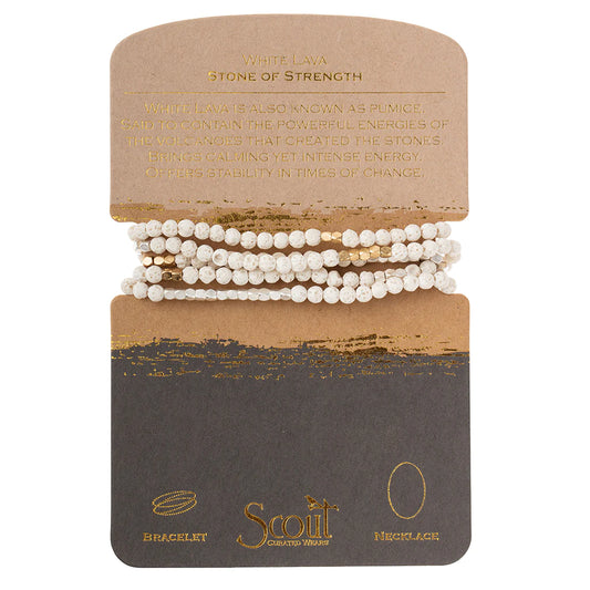 Scout Curated Wears Scout Curated Wears - Stone Wrap Bracelet/Necklace - White Lava - Stone of Strength available at The Good Life Boutique
