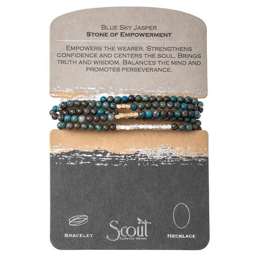Scout Curated Wears Scout Curated Wears - Stone Wrap Bracelet/Necklace - Blue Sky Jasper - Stone of Empowerment available at The Good Life Boutique