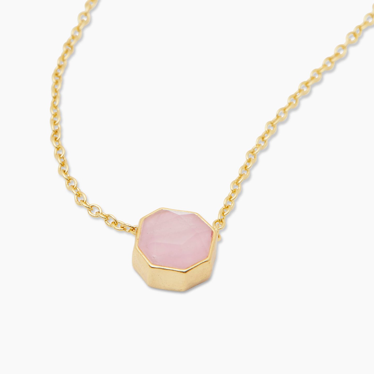 Gorjana Power Gemstone Charm Adjustable Necklace - Rose Quartz available at The Good Life Boutique