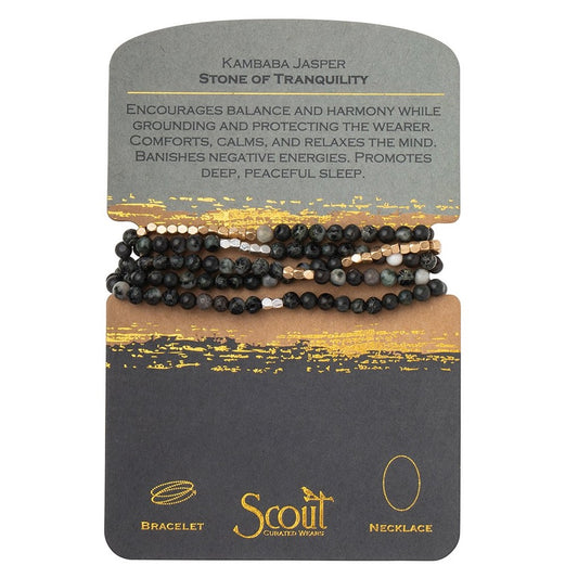 Scout Curated Wears Scout Curated Wears - Stone Wrap Bracelet/Necklace - Kambaba Jasper - Stone Of Tranquility available at The Good Life Boutique