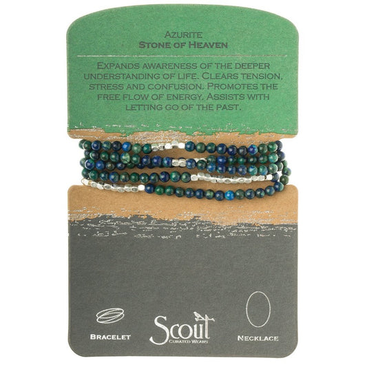 Scout Curated Wears Scout Curated Wears - Stone Wrap Bracelet/Necklace - Azurite - Stone of Heaven available at The Good Life Boutique