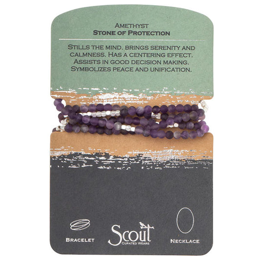 Scout Curated Wears Scout Curated Wears - Stone Wrap Bracelet/Necklace - Amethyst - Stone Of Protection available at The Good Life Boutique