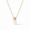Julie Vos Julie Vos - Charlotte Delicate Necklace Gold - Pearl and CZs available at The Good Life Boutique