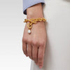 Julie Vos Julie Vos - Marbella Gold Link Bracelet with Freshwater Pearl available at The Good Life Boutique