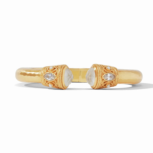 Julie Vos Julie Vos - Monaco Demi Cuff Gold Iridescent Clear Crystal available at The Good Life Boutique