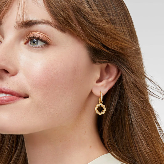Julie Vos Julie Vos - Odette Hoop & Charm Earring Gold Cubic Zirconia available at The Good Life Boutique