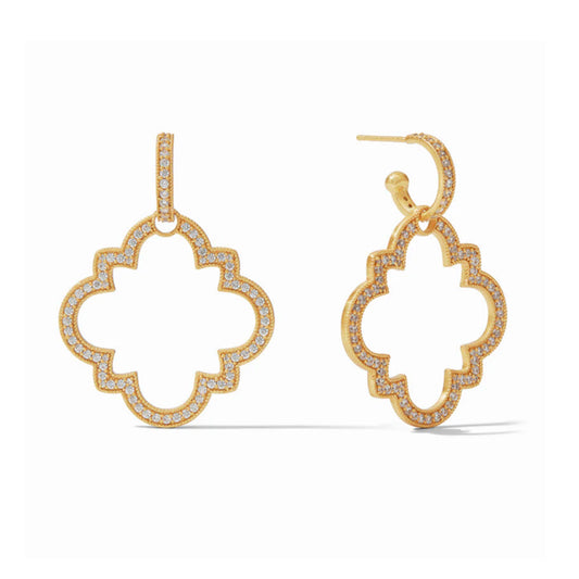 Julie Vos Julie Vos - Odette Statement Hoop & Charm Earring Gold Cubic Zirconia available at The Good Life Boutique
