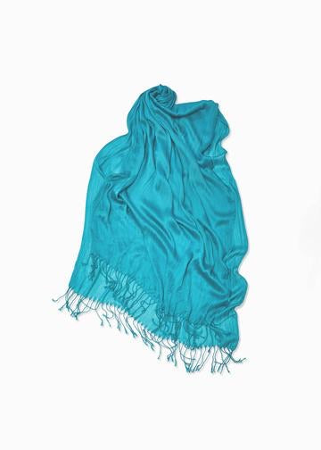 Look By M Solid Scrunch Scarf - Turquoise available at The Good Life Boutique