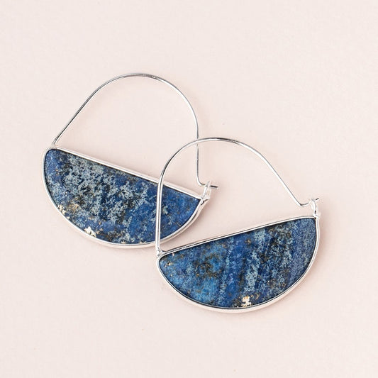 Scout Curated Wears Scout Curated Wears - Stone Prism Hoop - Lapis/Silver available at The Good Life Boutique