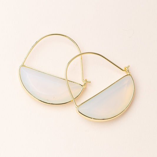 Scout Curated Wears Scout Curated Wears - Stone Prism Hoop - Opalite/Gold available at The Good Life Boutique