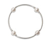Made As Intended White Pearl Blessing Bracelet With Silver Links available at The Good Life Boutique