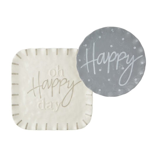 Mud Pie Happy Ruffle Nested Tray - Round available at The Good Life Boutique