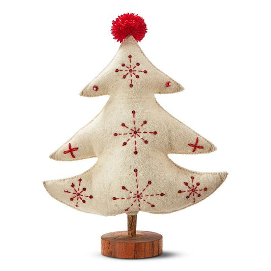 Tag Embroidered Wool Tree Decor Small available at The Good Life Boutique