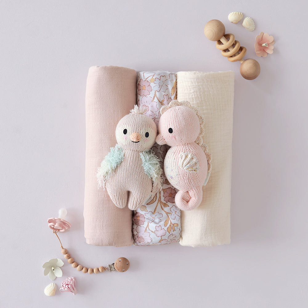 Cuddle&Kind Cuddle + Kind - Baby Seahorse - Powder Pink available at The Good Life Boutique
