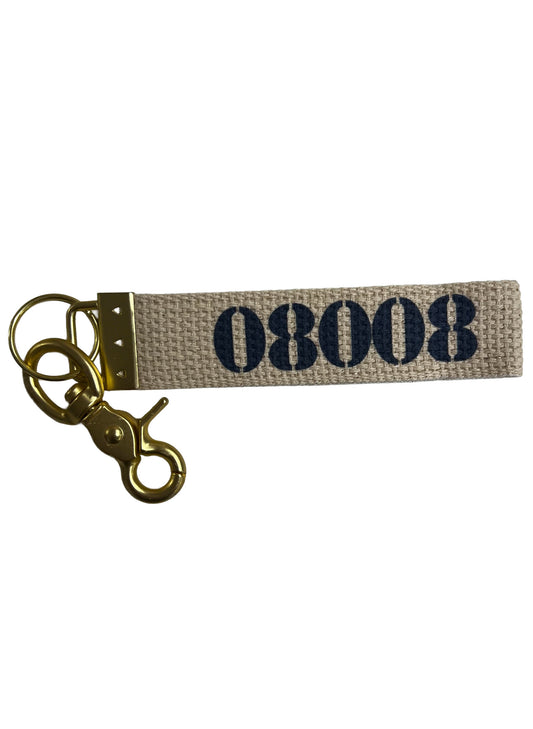 Rustic Marlin Zip Code Keychain - 08008 - Blue available at The Good Life Boutique