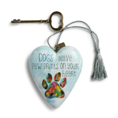 Demdaco Paw Prints Art Heart available at The Good Life Boutique