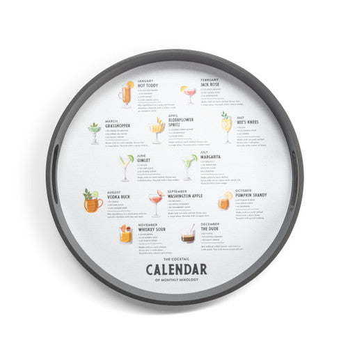 Demdaco Cocktail Calendar Round Serve Tray available at The Good Life Boutique