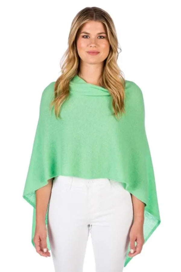 Alashan Cashmere Company 100% Cashmere Draped Dress Topper - Aloha Green available at The Good Life Boutique
