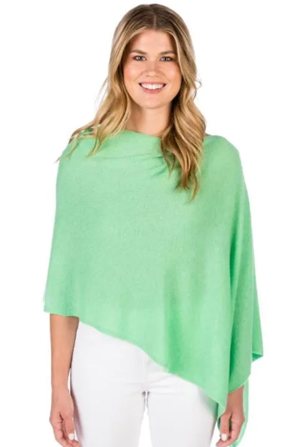 Alashan Cashmere Company 100% Cashmere Draped Dress Topper - Aloha Green available at The Good Life Boutique