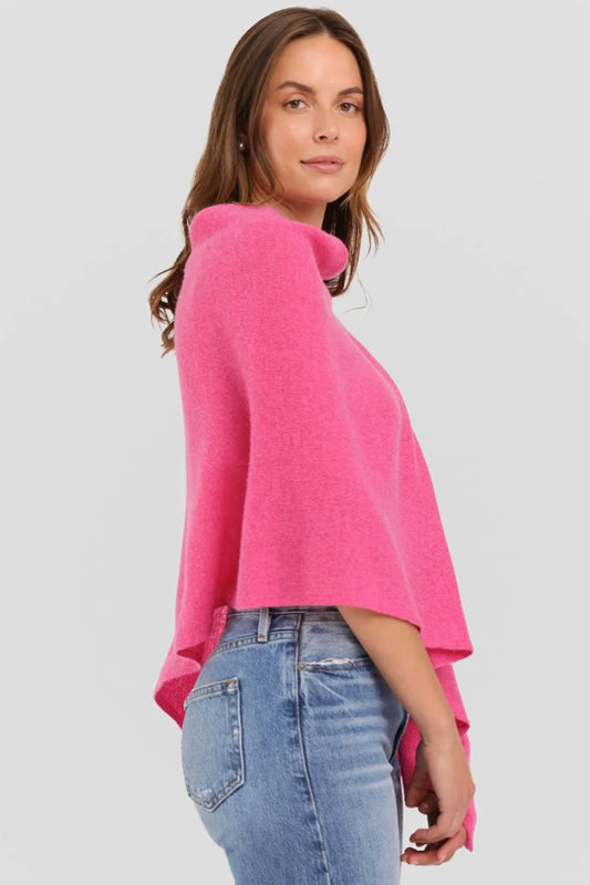 Alashan Cashmere Company 100% Cashmere Draped Dress Topper - Bloom Pink available at The Good Life Boutique