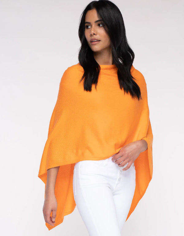Alashan Cashmere Company 100% Cashmere Draped Dress Topper - Mango available at The Good Life Boutique