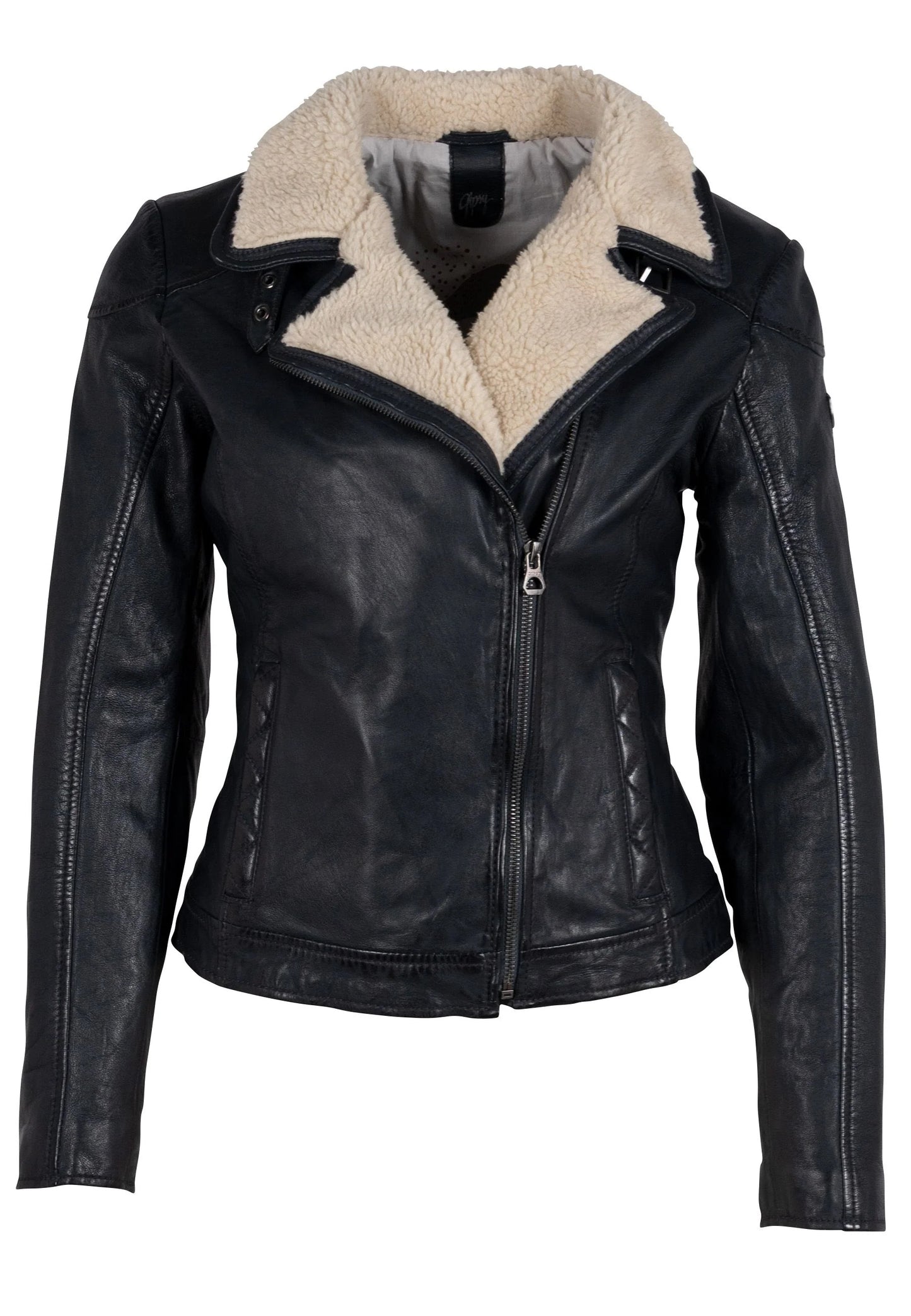 Mauritius Mauritius - Jenja CF Woman's Leather Jacket - Navy available at The Good Life Boutique