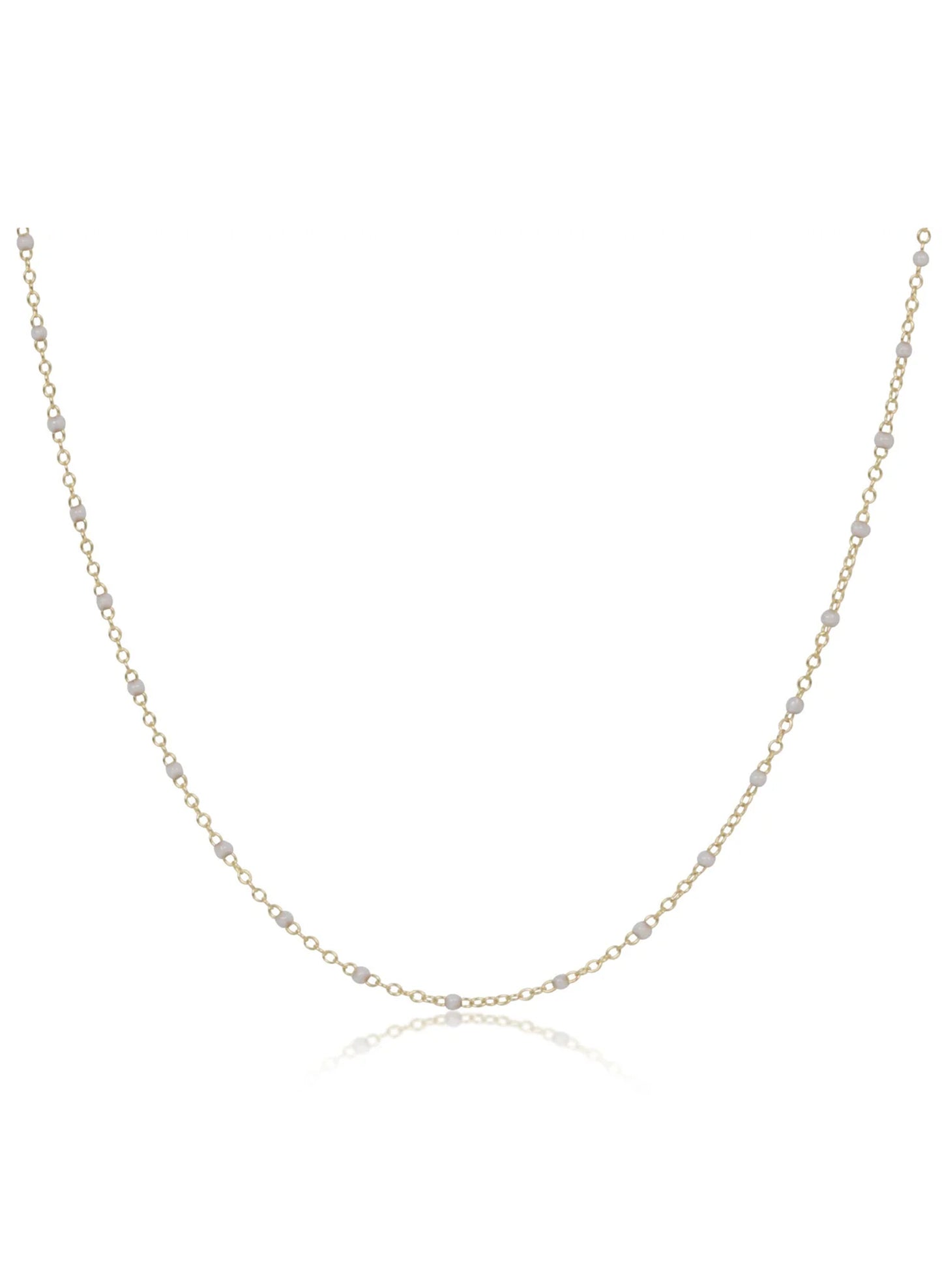 17" Choker Simplicity Chain Gold - 2mm Pearl