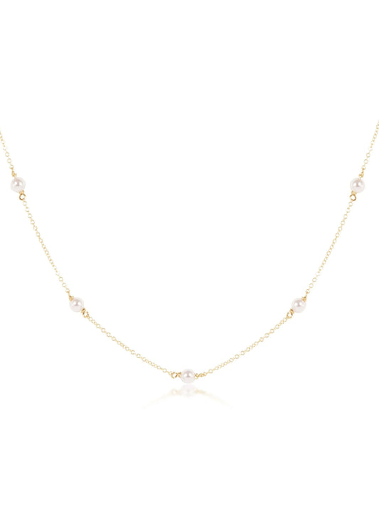 enewton design 17" Choker Simplicity Chain Gold - 4mm Pearl available at The Good Life Boutique