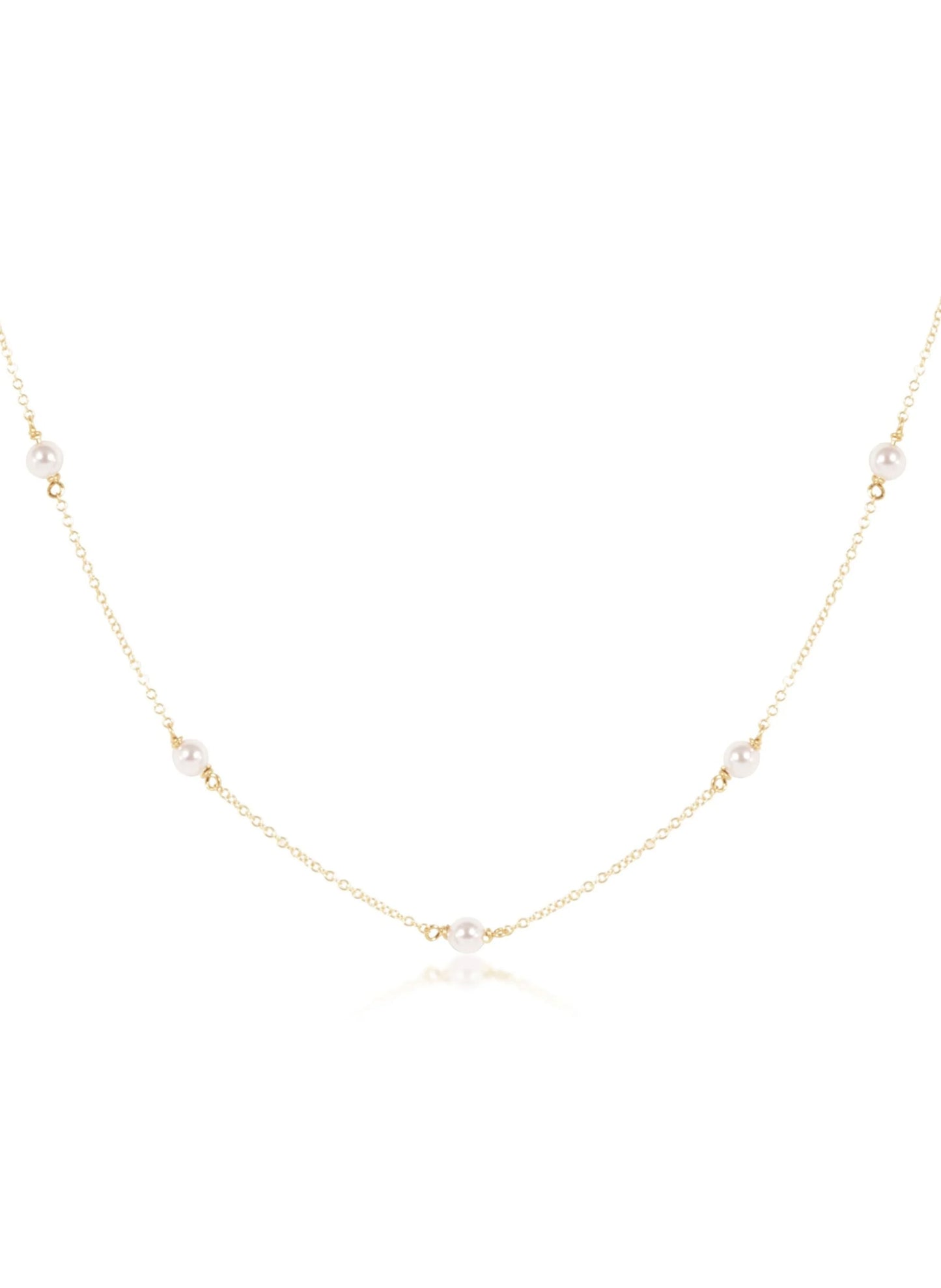 enewton design 17" Choker Simplicity Chain Gold - 4mm Pearl available at The Good Life Boutique