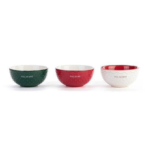 Demdaco Ceramic Christmas Baking Bowls available at The Good Life Boutique