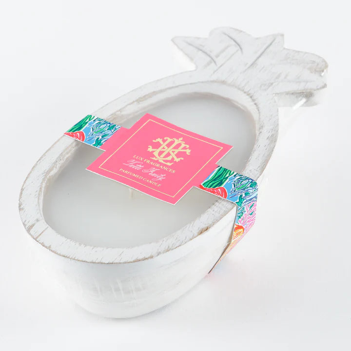 Lux Fragrances Tutti Fruity Whitewashed Pineapple Bowl available at The Good Life Boutique