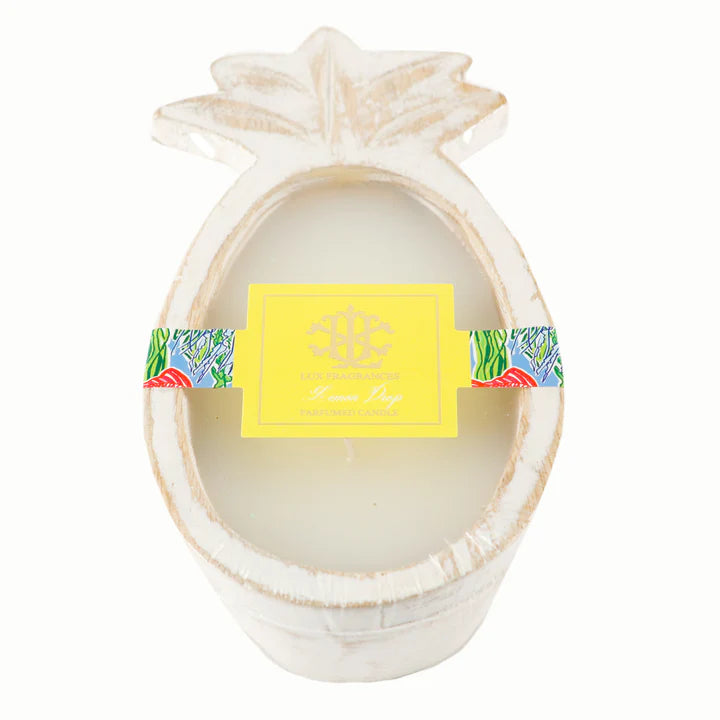 Lux Fragrances Lemon Drop Whitewashed Pineapple Bowl available at The Good Life Boutique