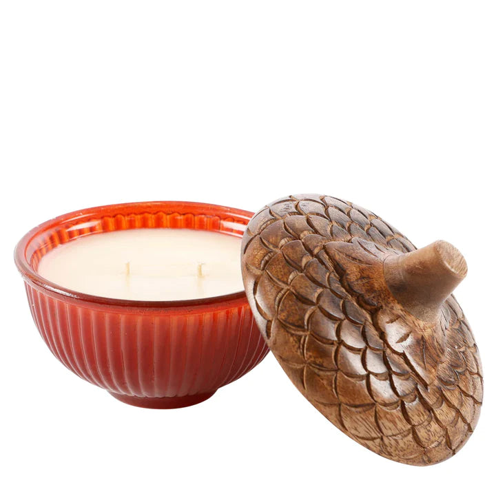Lux Fragrances Heirloom Pumpkin Glass Acorn Candle available at The Good Life Boutique