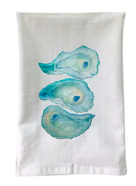 B McVan Designs 3 Oysters Flour Sack Towel available at The Good Life Boutique