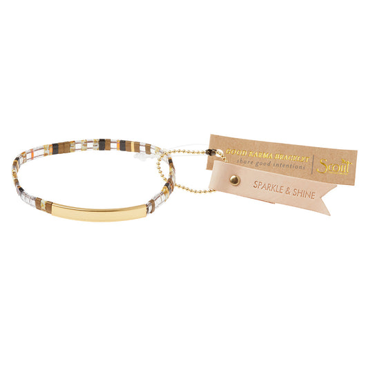 Scout Curated Wears Good Karma Miyuki Bracelet - Sparkle & Shine - Topaz-Gold available at The Good Life Boutique