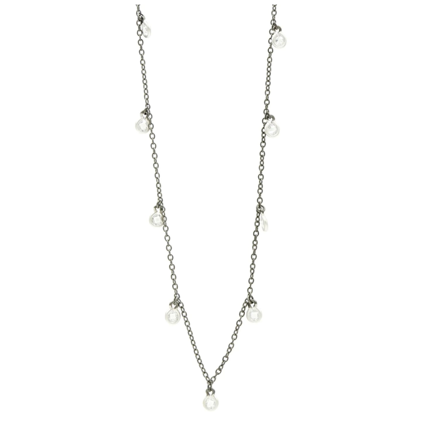 Freida Rothman Freida Rothman 40" Bezel Droplet Strand Necklace available at The Good Life Boutique