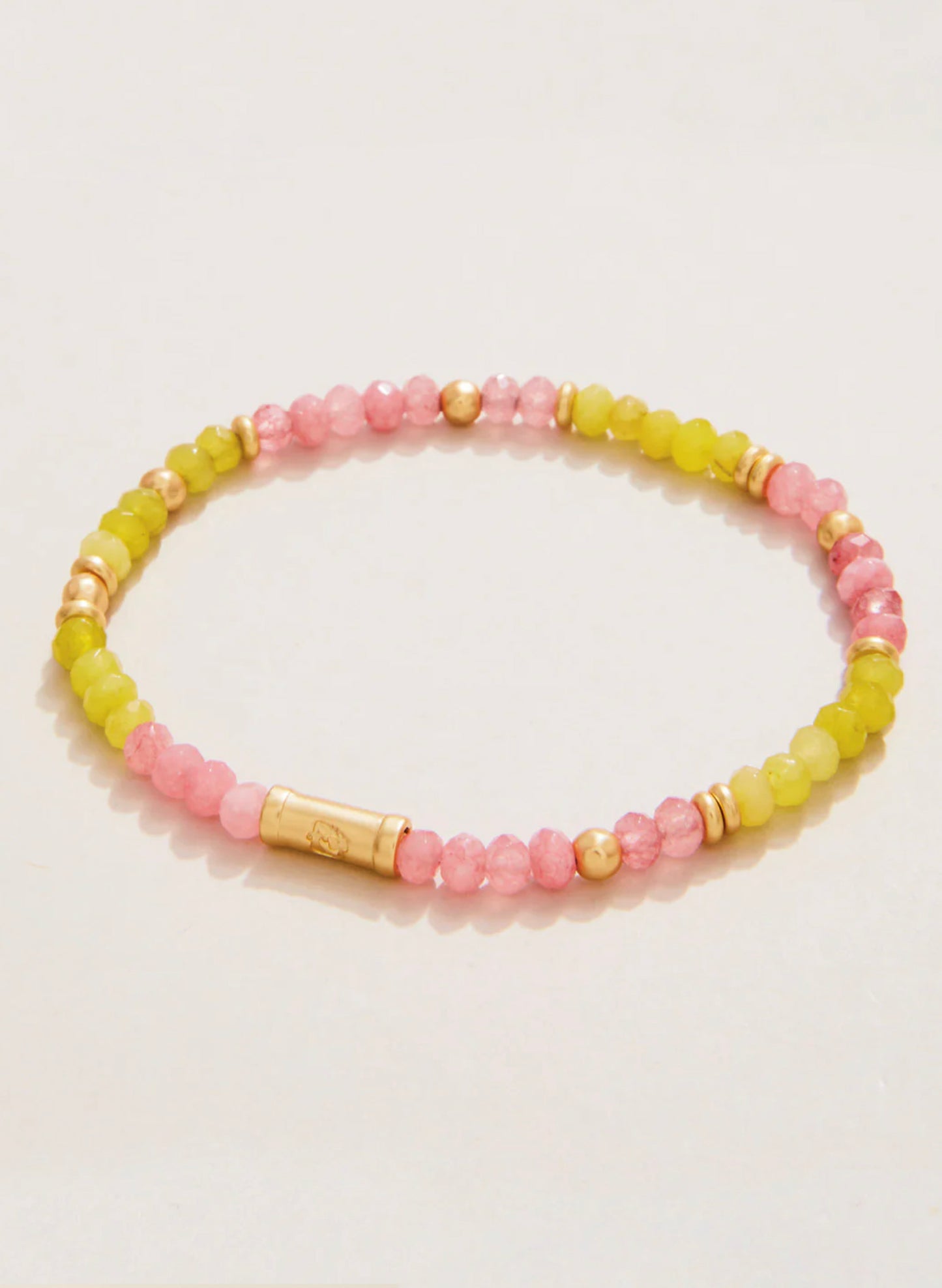 Spartina 4mm Stretch Bracelet Pink/Green available at The Good Life Boutique