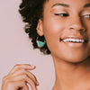 Scout Curated Wears Scout Curated Wears - Stone Prism Hoop - Turquoise/Gold available at The Good Life Boutique