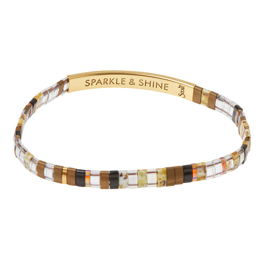 Scout Curated Wears Good Karma Miyuki Bracelet - Sparkle & Shine - Topaz-Gold available at The Good Life Boutique