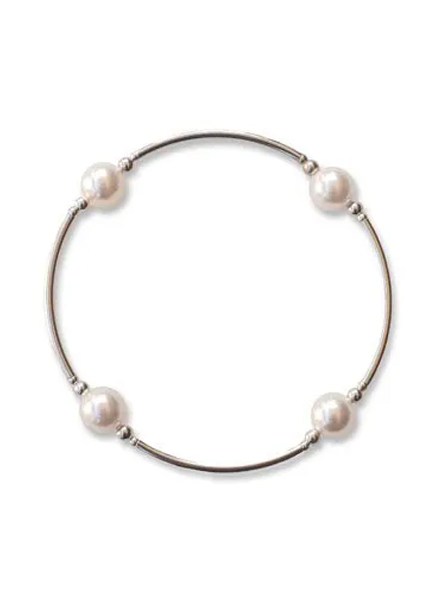 Made As Intended 8mm June White Pearl Birthstone Blessing Bracelet available at The Good Life Boutique